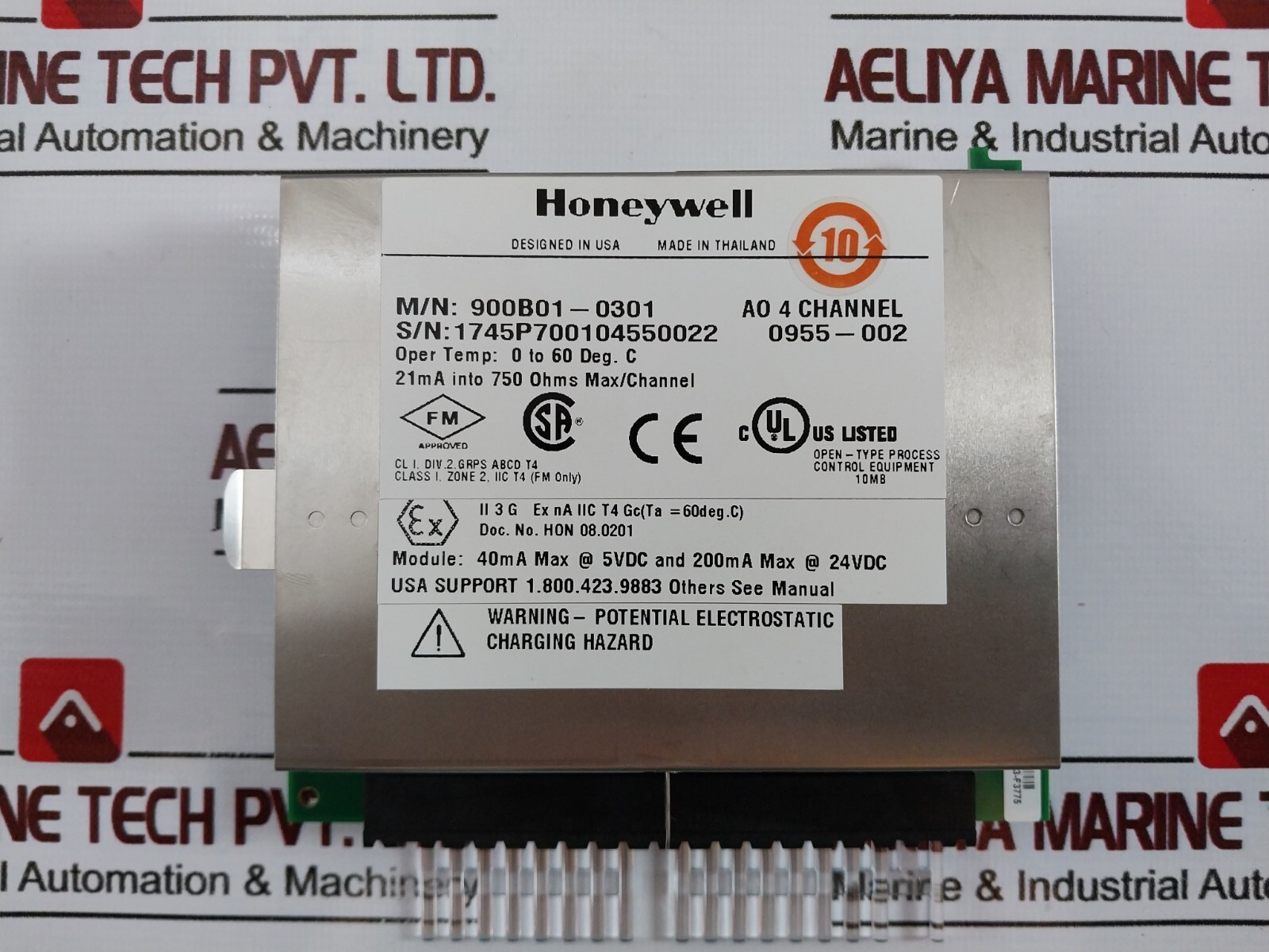 Honeywell 900B01-0301 4-Point Analog Output Module HC900 Controller 24VDC, 94V-0