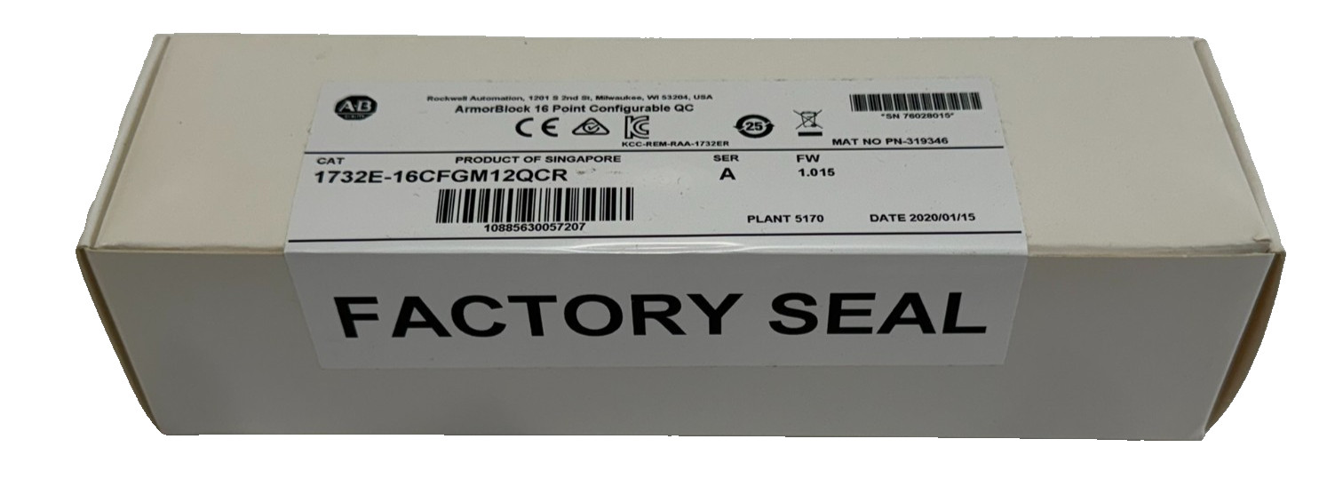 ALLEN BRADLEY 1732E-16CFGM12QCR I/O ARMOUR BLOCK SER.A NEW,SURPLUS SEALED