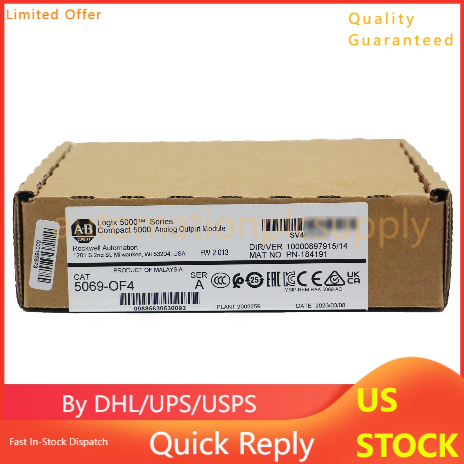 New Factory Sealed AB 5069-OF4 Compact 5000 Analog Output Module 5069OF4