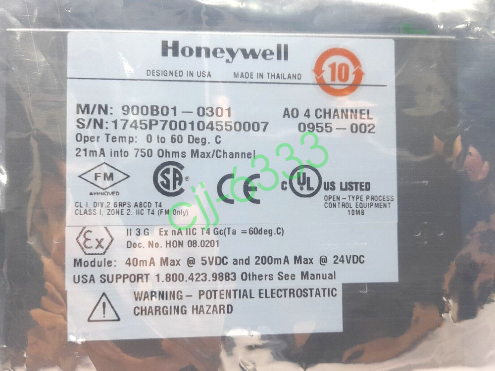 Honeywell 900B01-0301 AO 4 Channel Analog Output Card