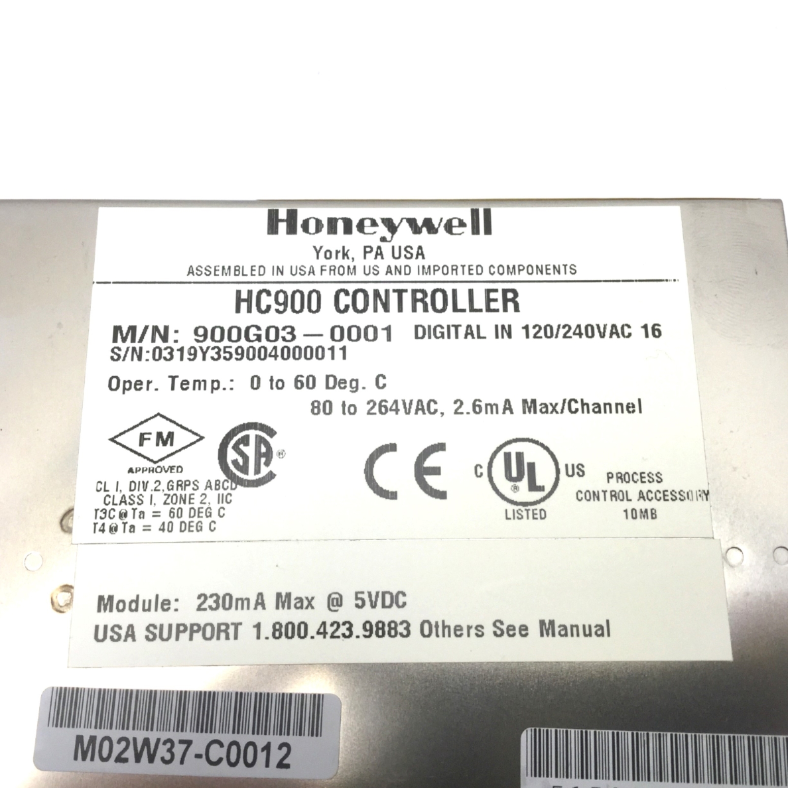Honeywell 900G03-0001 HC900 ControlEdge Digital Input Module 16 Inputs 80-264VAC