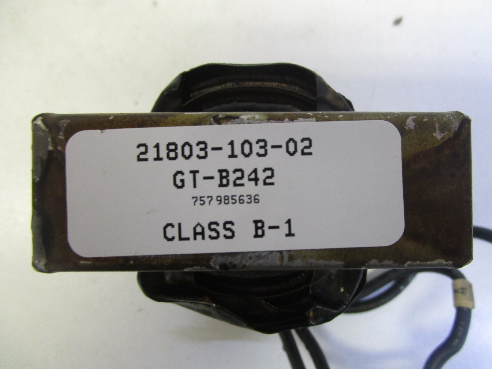 UNKNOWN SUPPLIER 21803-103-02 / GT-B242 CLASS B-1 TRANSFORMER – USED – FREE SHIP