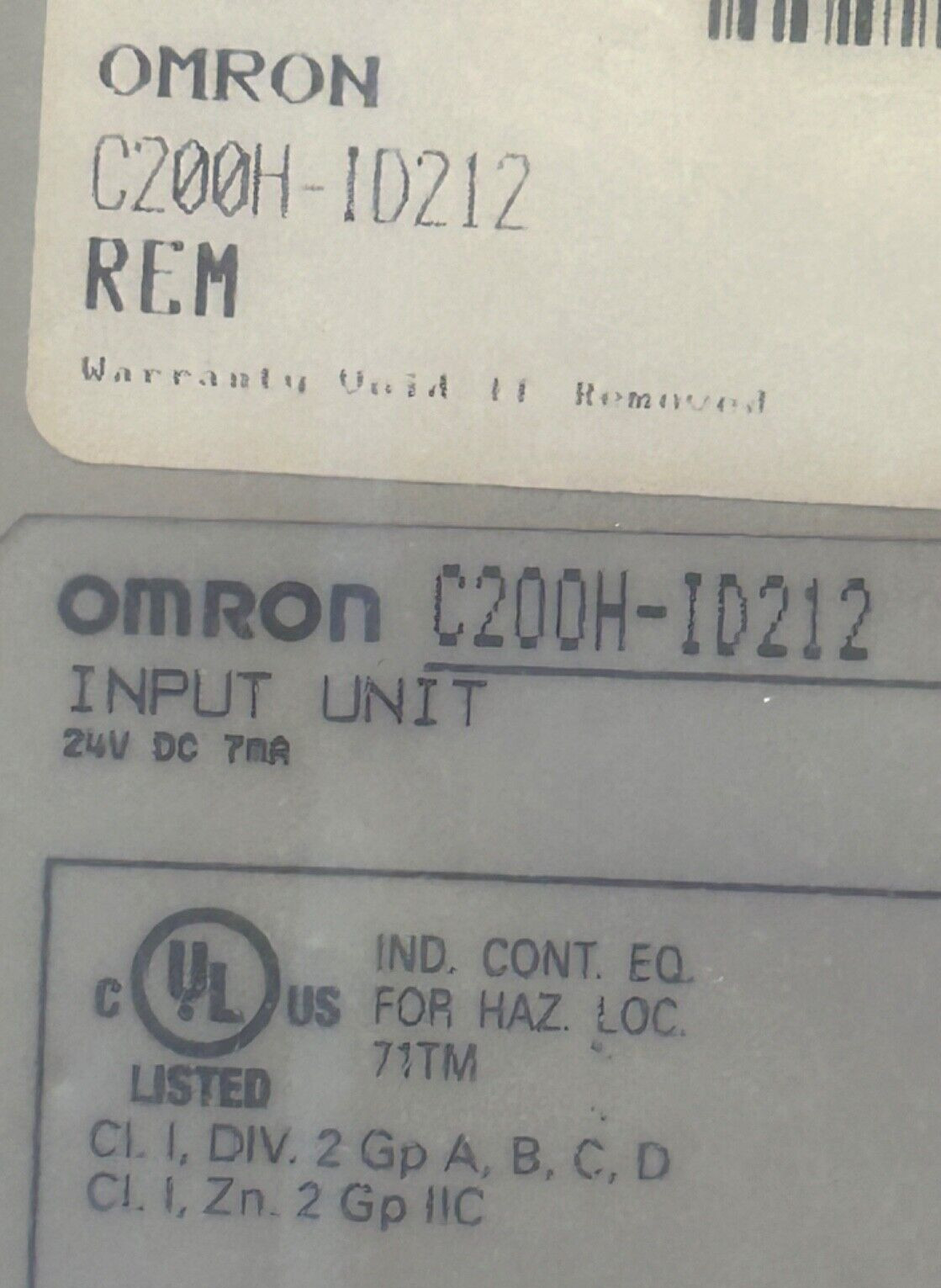 OMRON C200H-ID212 Input Module 24VDC, Brand new, sealed package