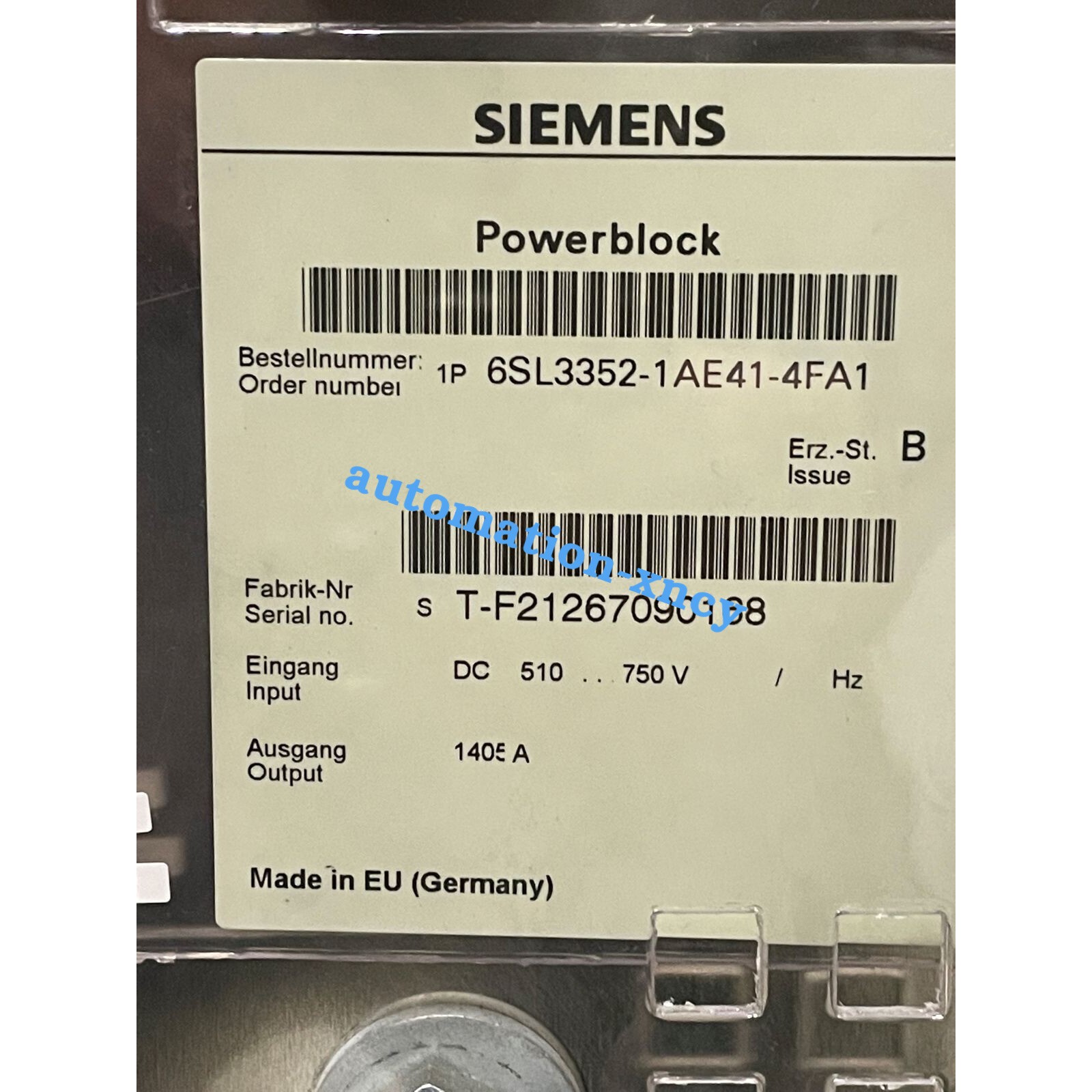 6SL3330-7TE41-4AA3 New Siemens 6SL3 330-7TE41-4AA3 SINAMICS Active Line Module