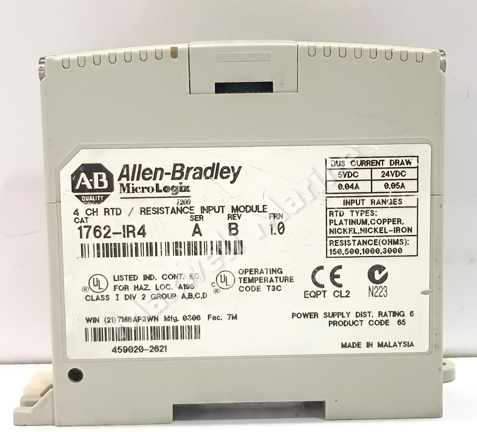 Allen-Bradley 1762-IR4 MicroLogix 1200 4 CH RTD Resistance Input Module Ser A Re