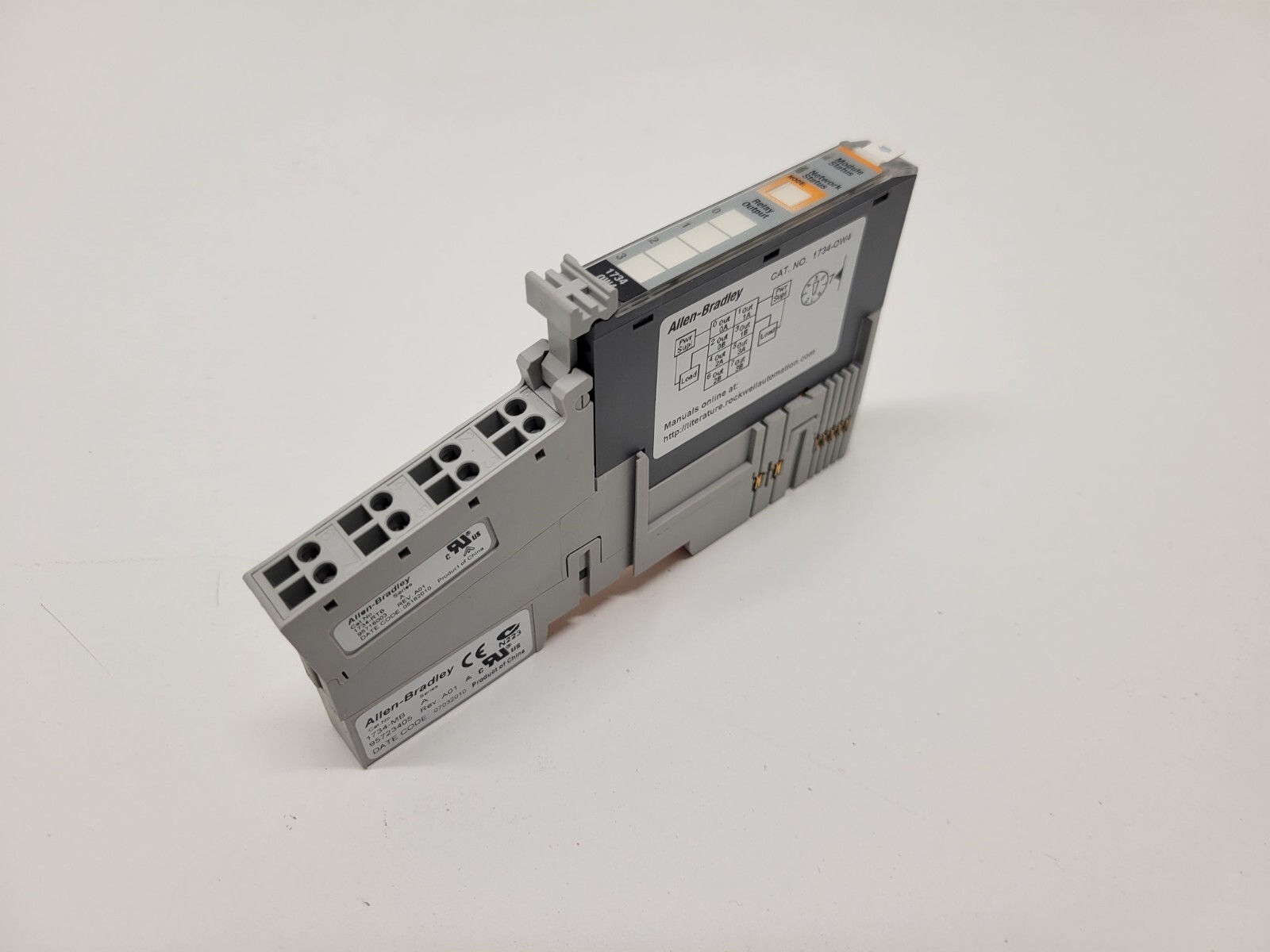 GOOD USED! ALLEN-BRADLEY 24V 4 CHANNEL I/O MODULE AND BASE 1734-MB 1734-OW4