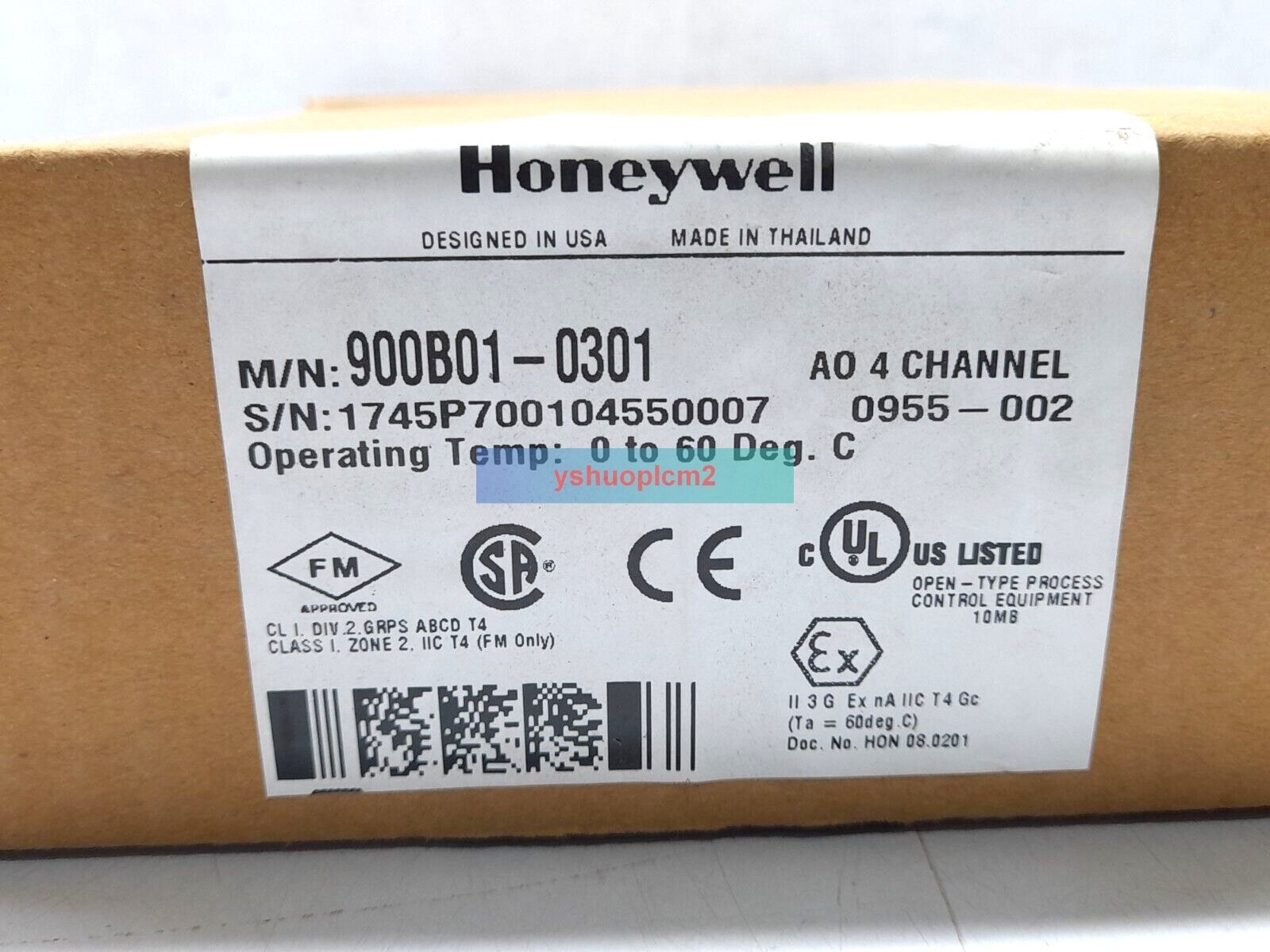 Honeywell 900B01-0301 AO 4 Channel Analog Output Card